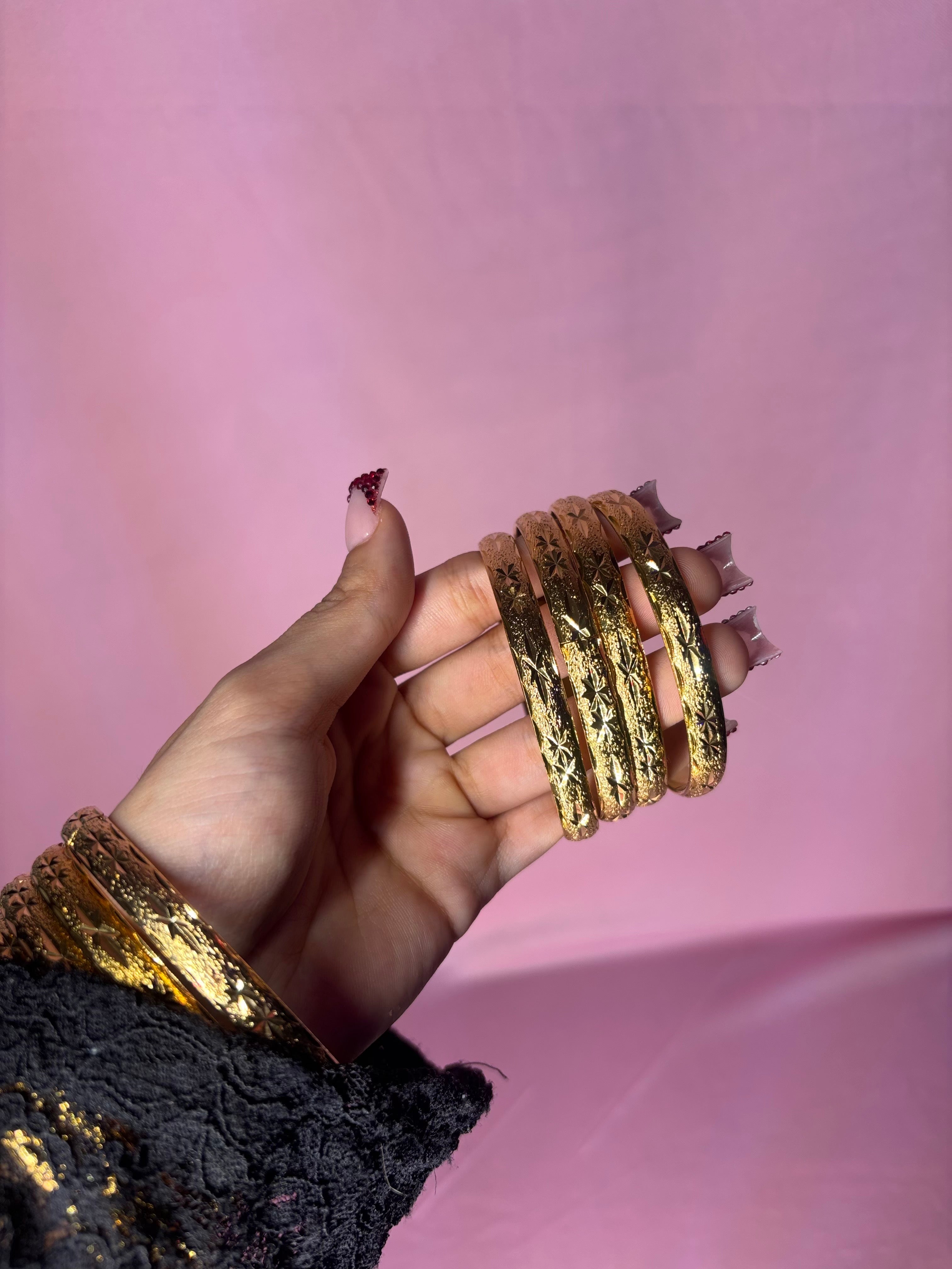 gold bangle bracelet stack